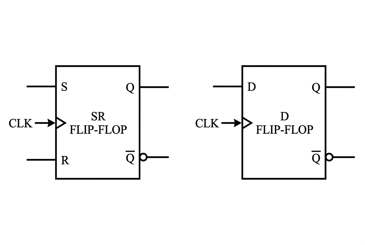 SR and D Flip-Flop Block Diagram