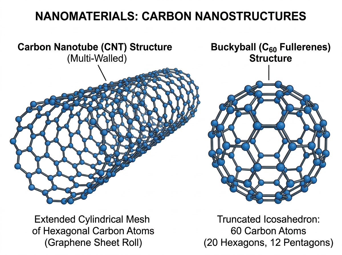 Carbon Nanotube and Buckyball structure