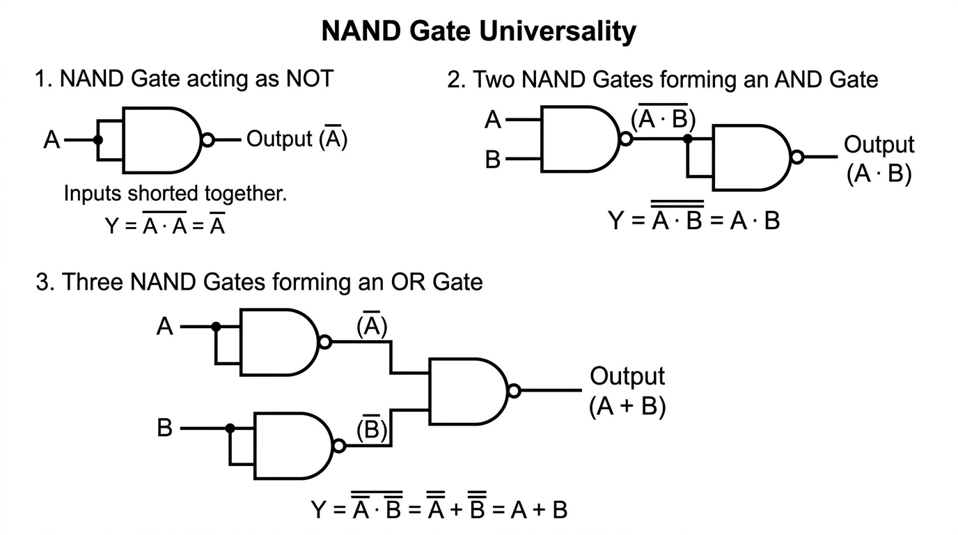 NAND গেট দিয়ে মৌলিক গেট বাস্তবায়ন