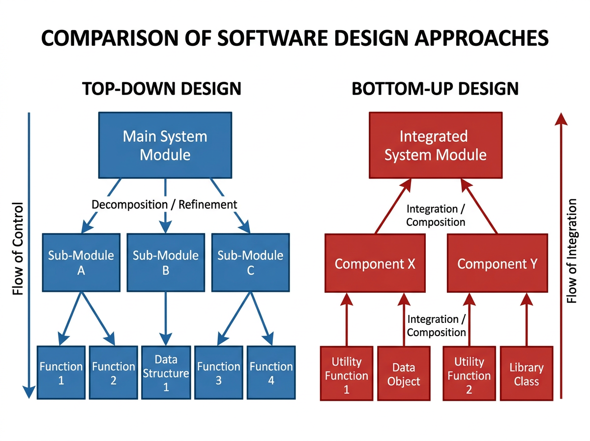 Top-Down vs Bottom-Up Design Diagram