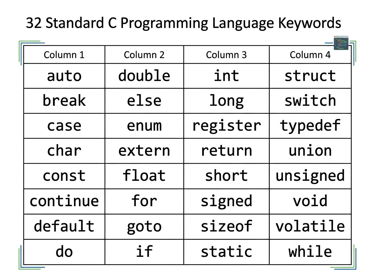 C Programming Keywords