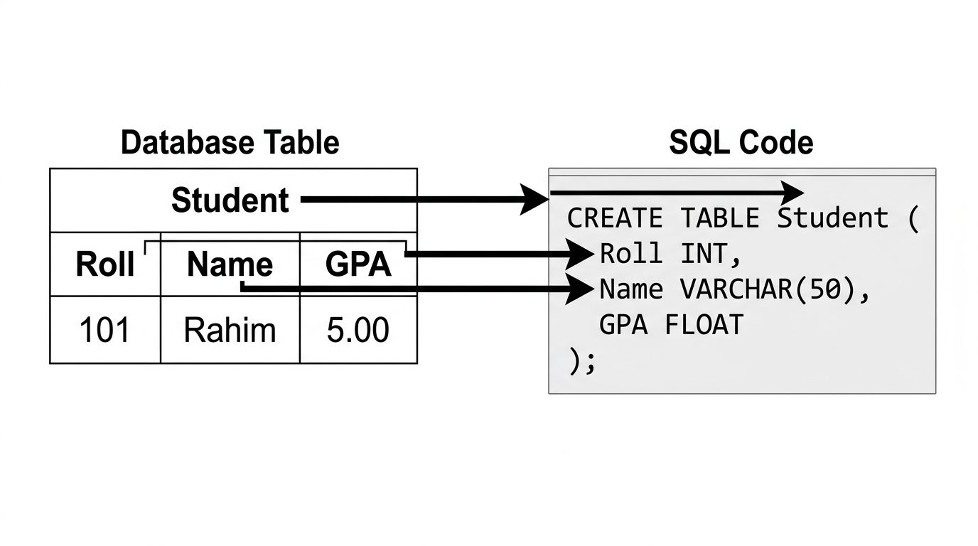SQL Create Table Diagram