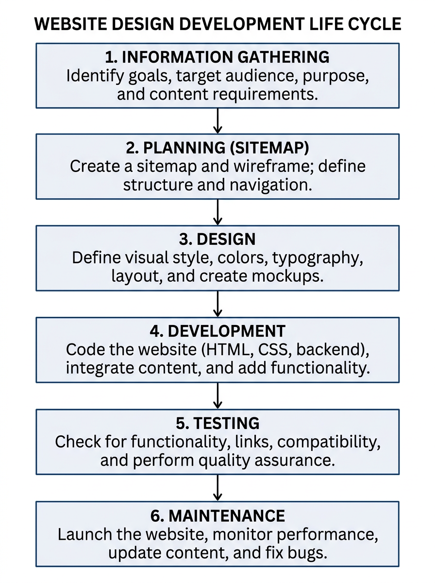 Website Design Steps Flowchart